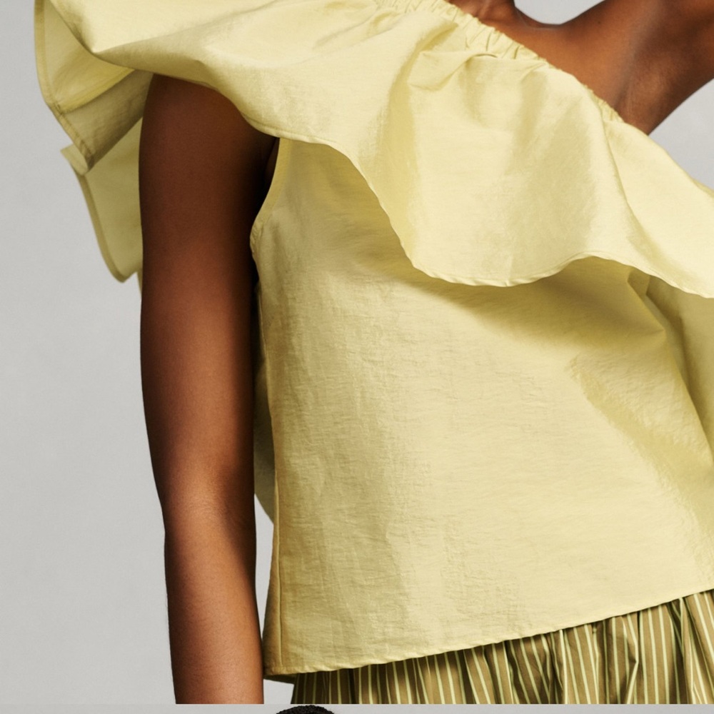 Maeve x Anthropologie Ruffled One-Shoulder Blouse